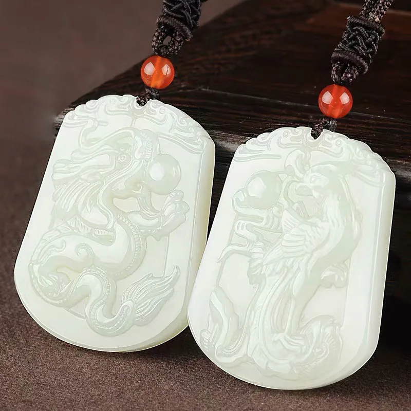 

Hetian Jade Пара знаков зодиака и натуральный кулон