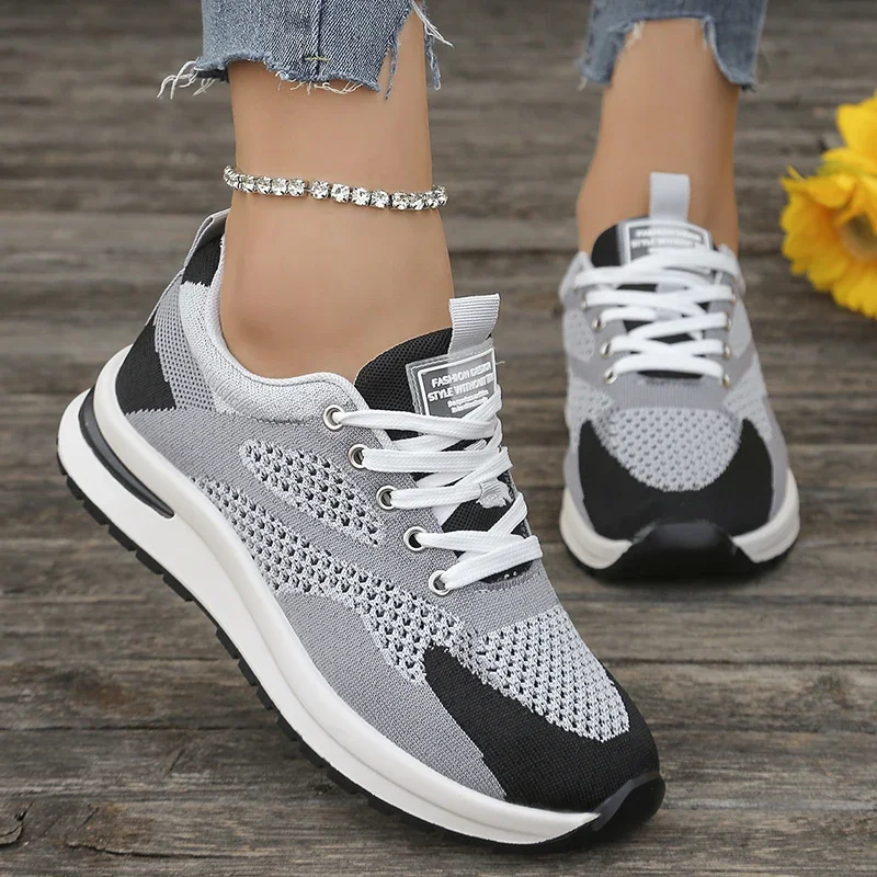 

Pop Mixed Color Mesh Breathable Sneakers For Women Lightweight Anti Slip Running Sports Shoes Woman Plus Size Fashion Tennis Sho