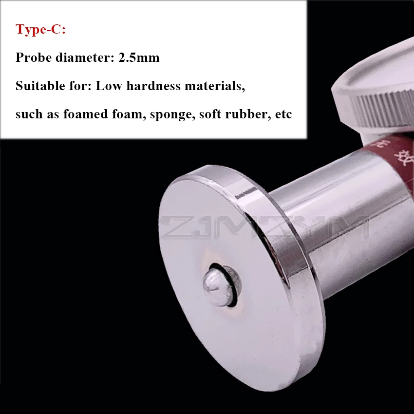 Type-A/B/C Double Needles Shore Hardness Tester Durometer Suitable for 0.1-2.5mm Rubber Sponge Plastic Meterial Hardness Tester