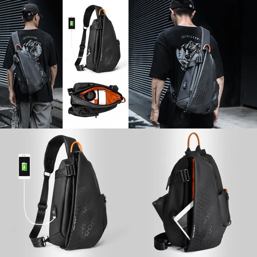 

【New style】Outdoor functional -body bag men's fashion brand chest bag 2022 new style fashionable large-capacity shoulder bag lo