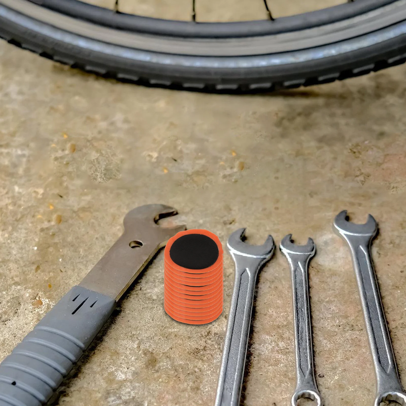 

48 Pcs Bike Tube Patch Kit Tire Repair Patches Sealant Tools Cycling Durable Reliable Easy Operation Non Professional Friendly