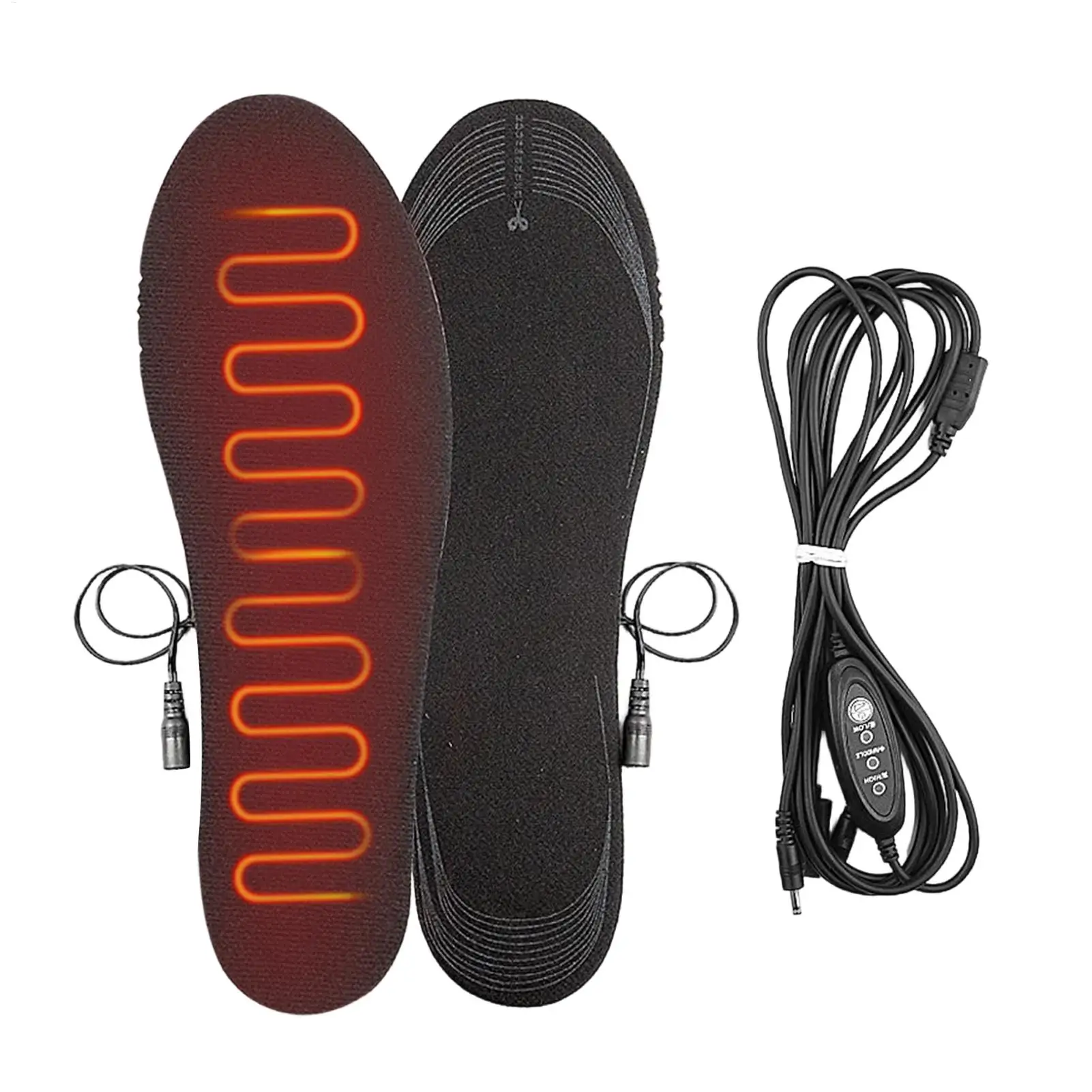 Heated Insoles for Ski Boots 3 Temp Settings Thermal Pad Flexible Cut Heated Shoe Inserts for Men Women Elderly Family Winter