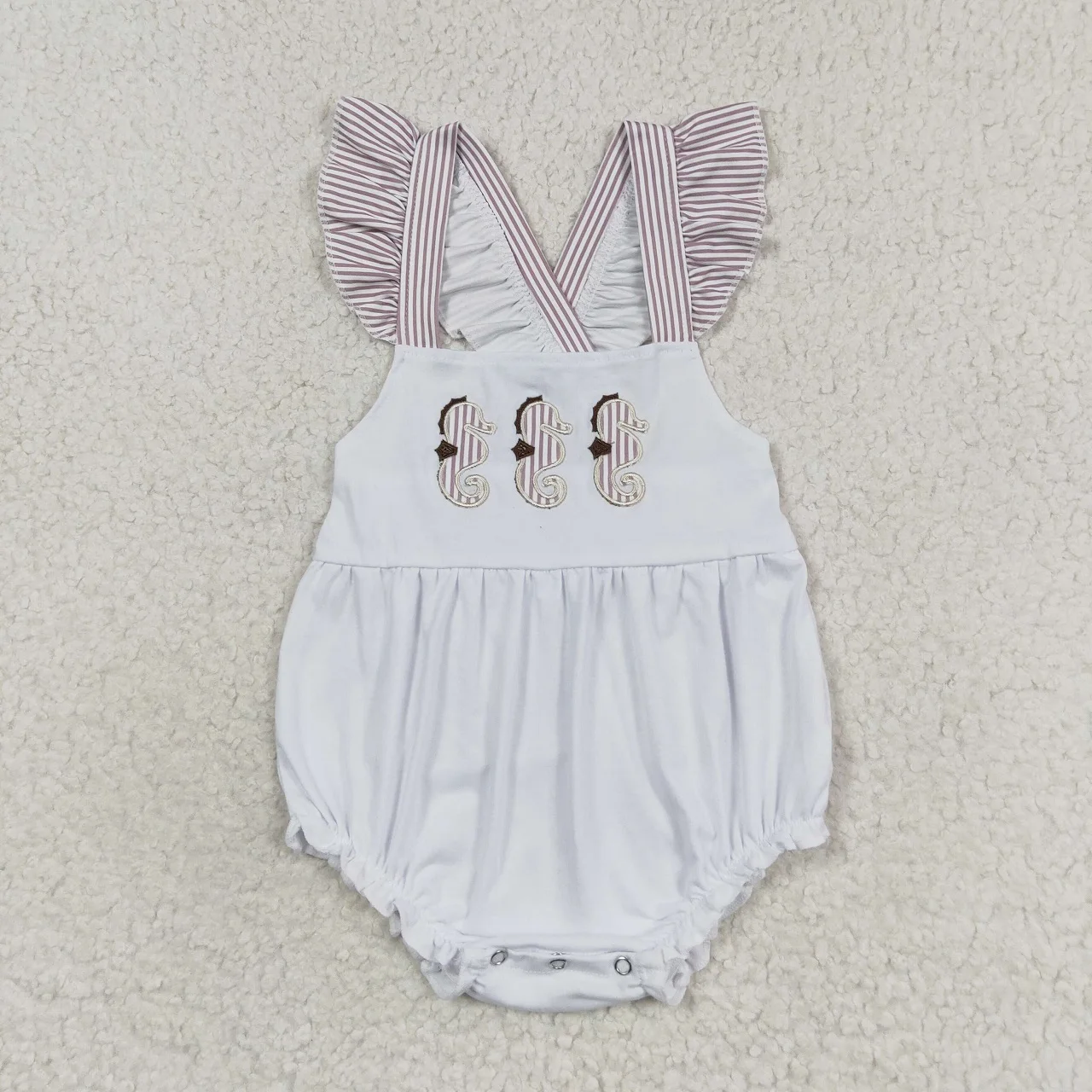 Wholesale Summer Newborn Embroidery Romper Baby Girl Watermelon Strawberry Jumpsuit Kids Toddler Bubble One-piece Clothing