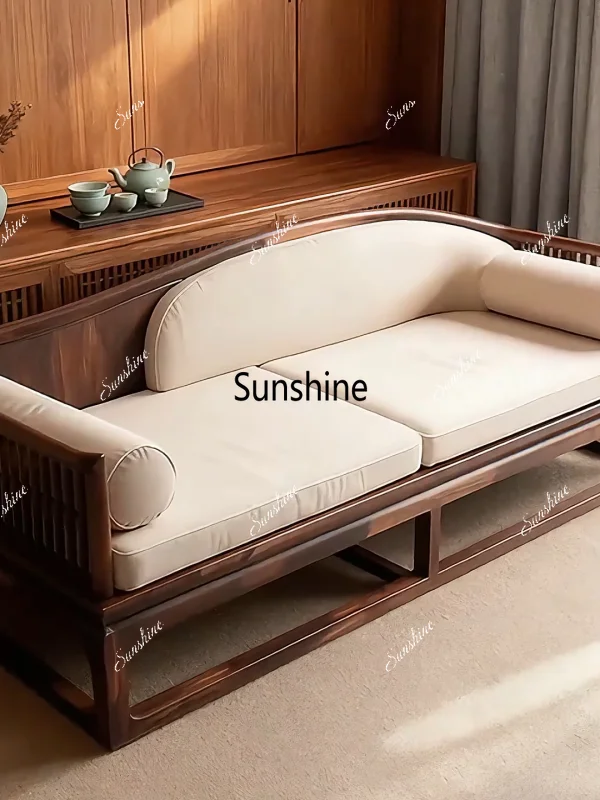 

Home Living Room Modern Simple Living Room Villa New Chinese Solid Wood Sofa