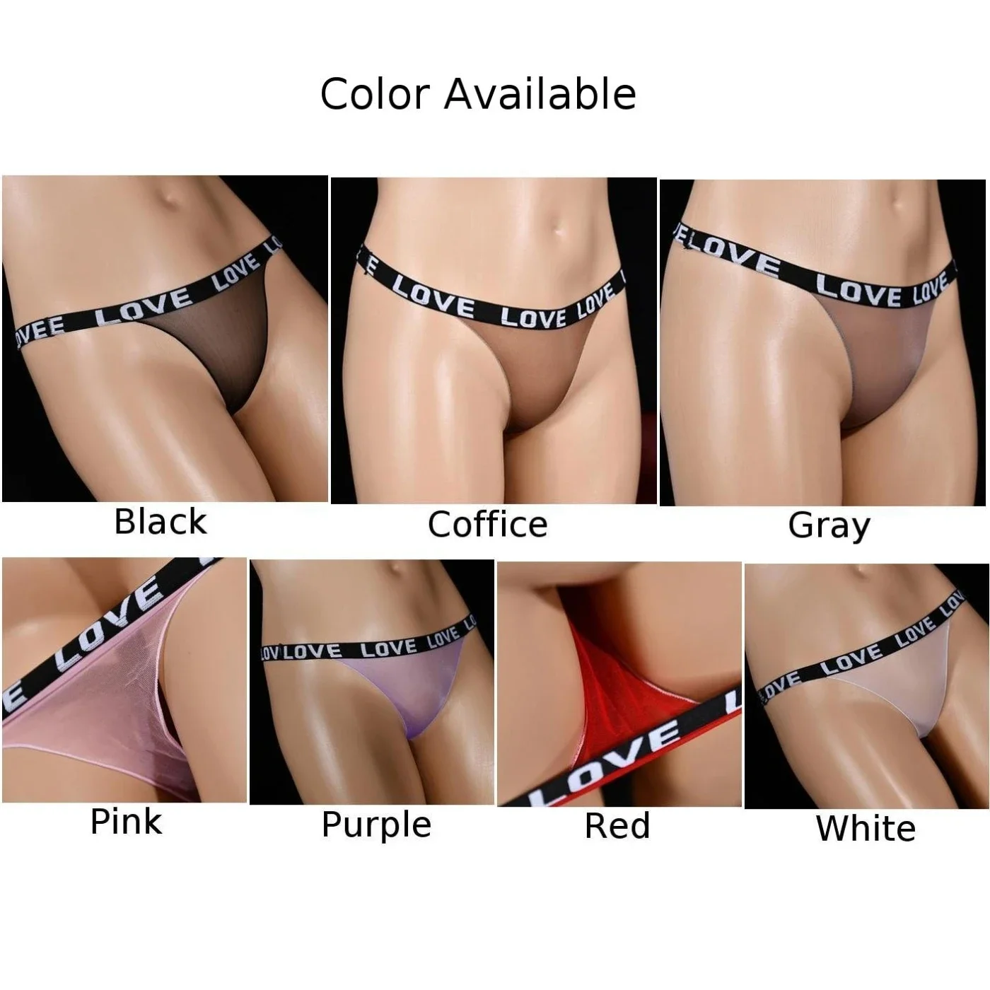 Women's See Through Thong Briefs and Nylon Stockings Set Sexy and Breathable (Size Height 155 172cm Weight less than 58kg)