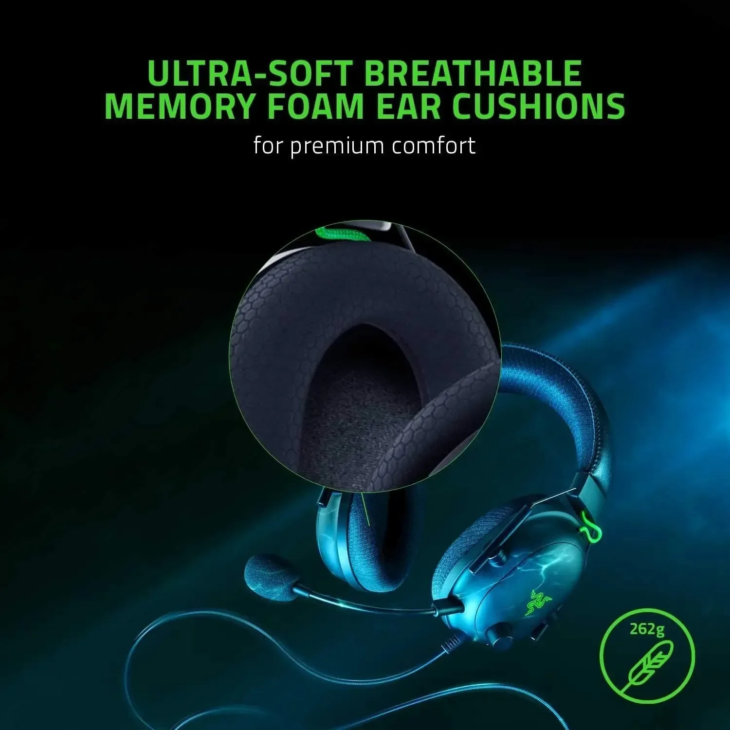 Razer BlackShark V2 with USB Sound Card - Premium Esports Gaming Headset ,Wired Headphones with 50 mm Driver, Noise Cancelling