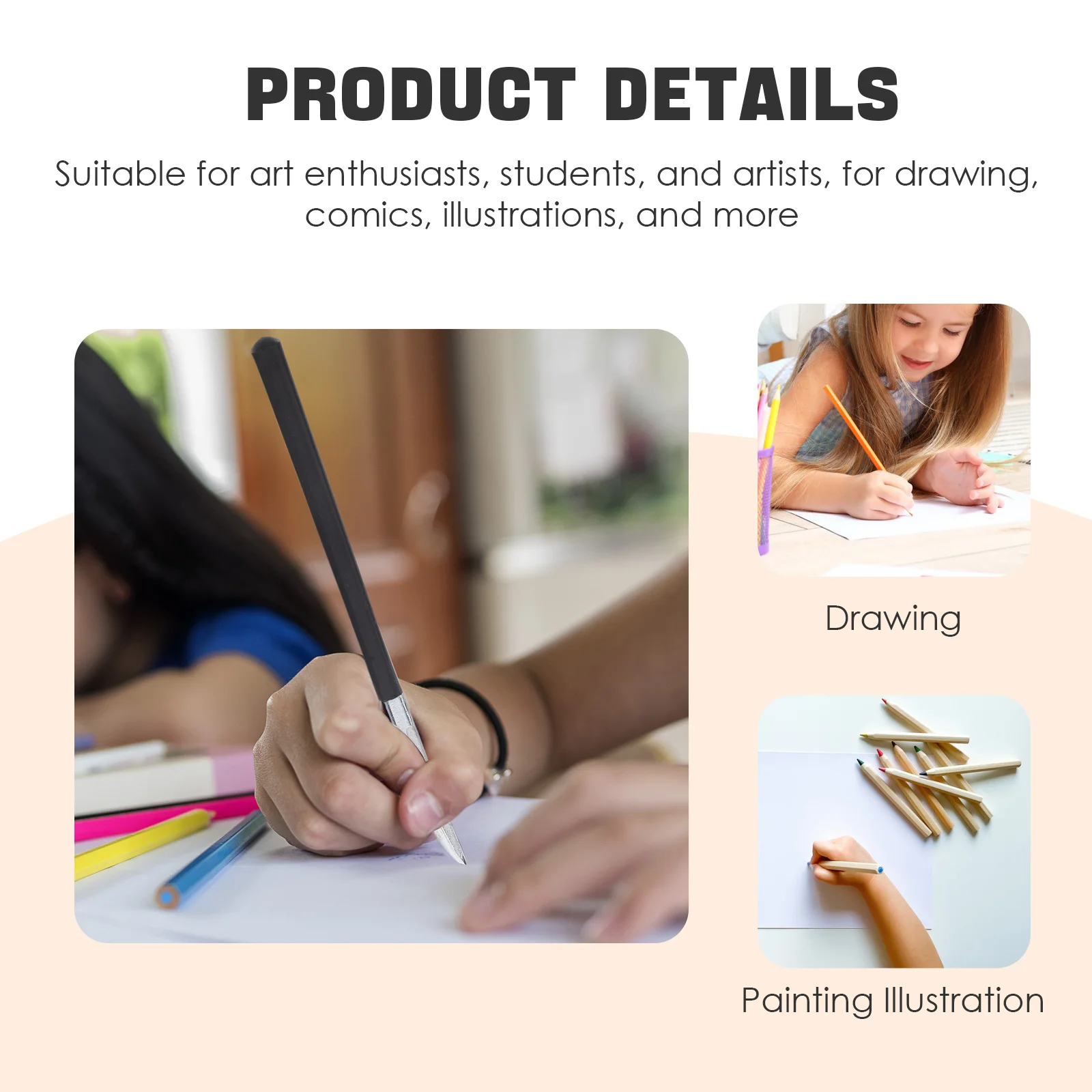 4本入り細線画ペン、マスキング液描画用、直線を描くのに快適なグリップ、芸術的ニーズ向けの細線画ペン