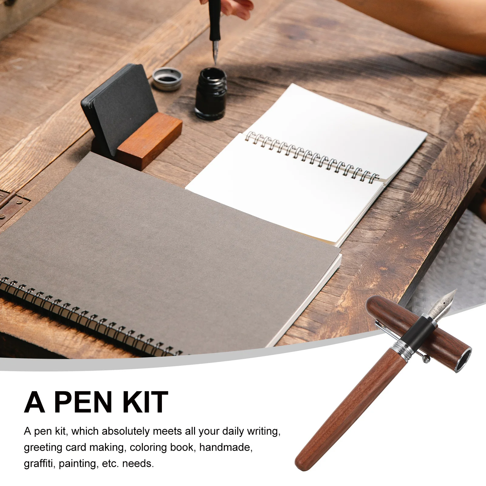 قلم حبر خشبي صغير الخط قلم خشبي محمول تصميم مريح هدية مثالية أقلام حبر الخط