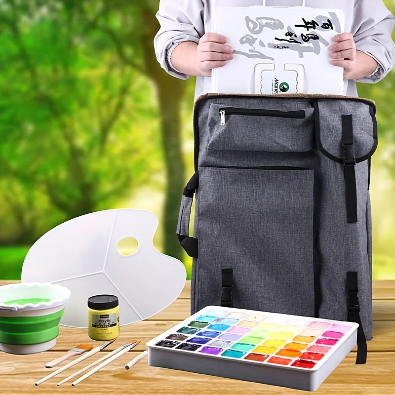 A2 Size Artist Portfolio Shoulder Bag Thickened Drawing Board Easel Storage Backpack For Outdoor Art Exam Studio Professional