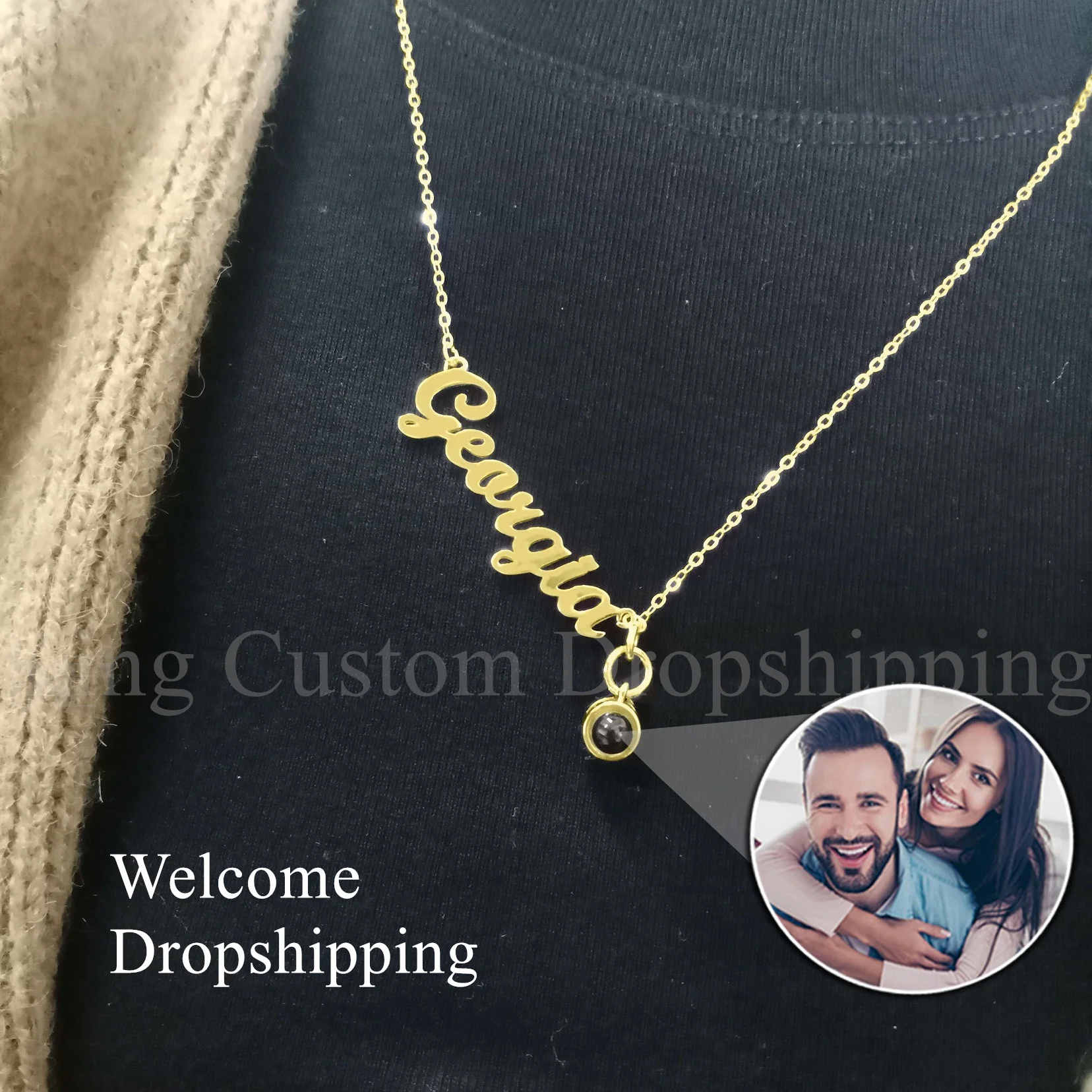 Custom Projection Pendant Circle Necklace Letter Name Personalized Photos and Anniversary Gifts are Worth Collecting