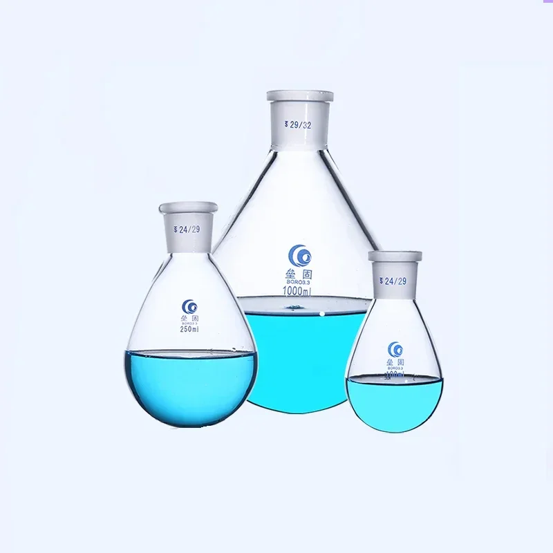 High Quality Glassware of Laboratory Distillation Flask Oval Rotary Flask 25/50/100/250/500/1000/2000/ 3000ml 24#