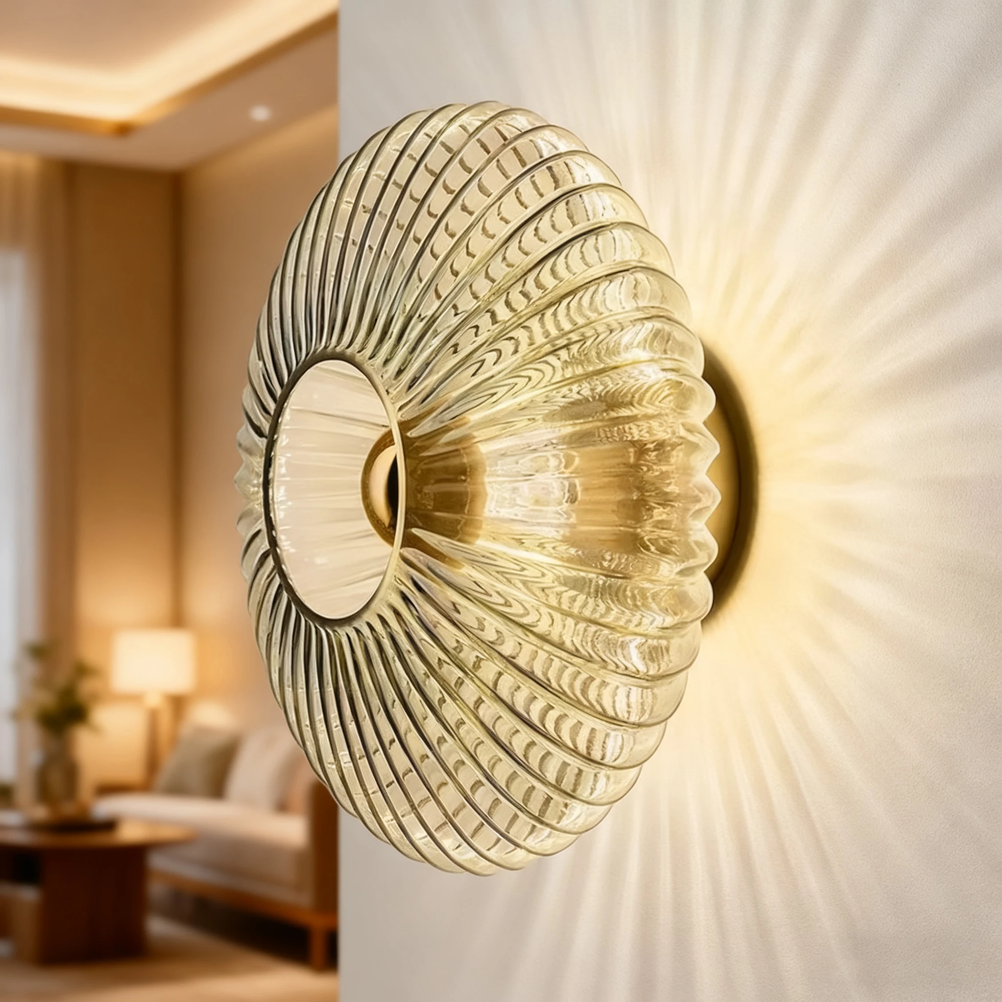 

Nordic LED Glass Wall Lamp Minimalist Corrugated Lantern Design E27 Socket For Bedrooms Living Rooms Study Hallways Entryways