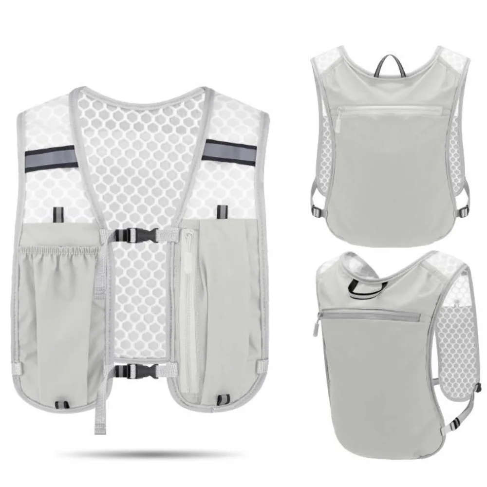 Lightweight Hydration Storage Vest Outdoor Breathable Ergonomic Backpack Water Holder With Reflective Strips For Running Cycling