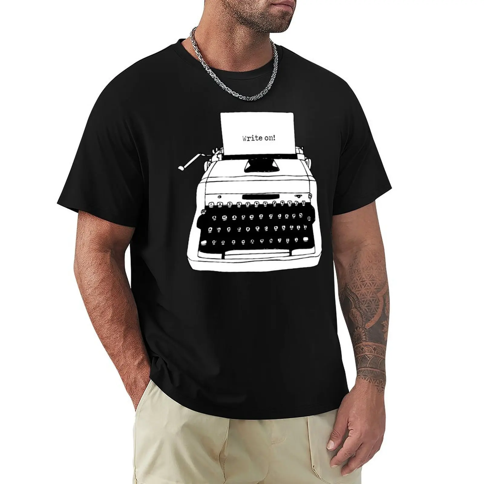 Write On Typewriter T-Shirt Dry Fit Running Short Sleeve Top