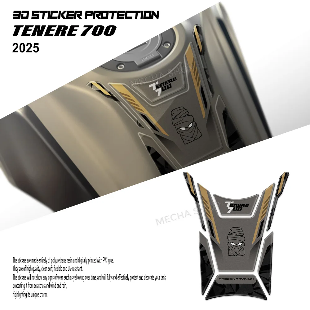 

3D наклейка из смолы для мотоцикла, защита масляного бака для Tenere 700, аксессуары 2025, наклейка XTZ 700, накладка на бак