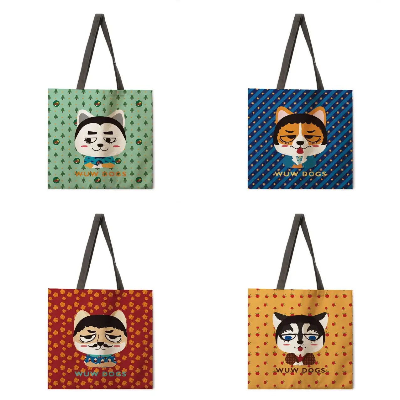 

Oil painting plant linen bag handbag shoulder bag large capacity environmentally friendly shopping bag women's bag tote bag