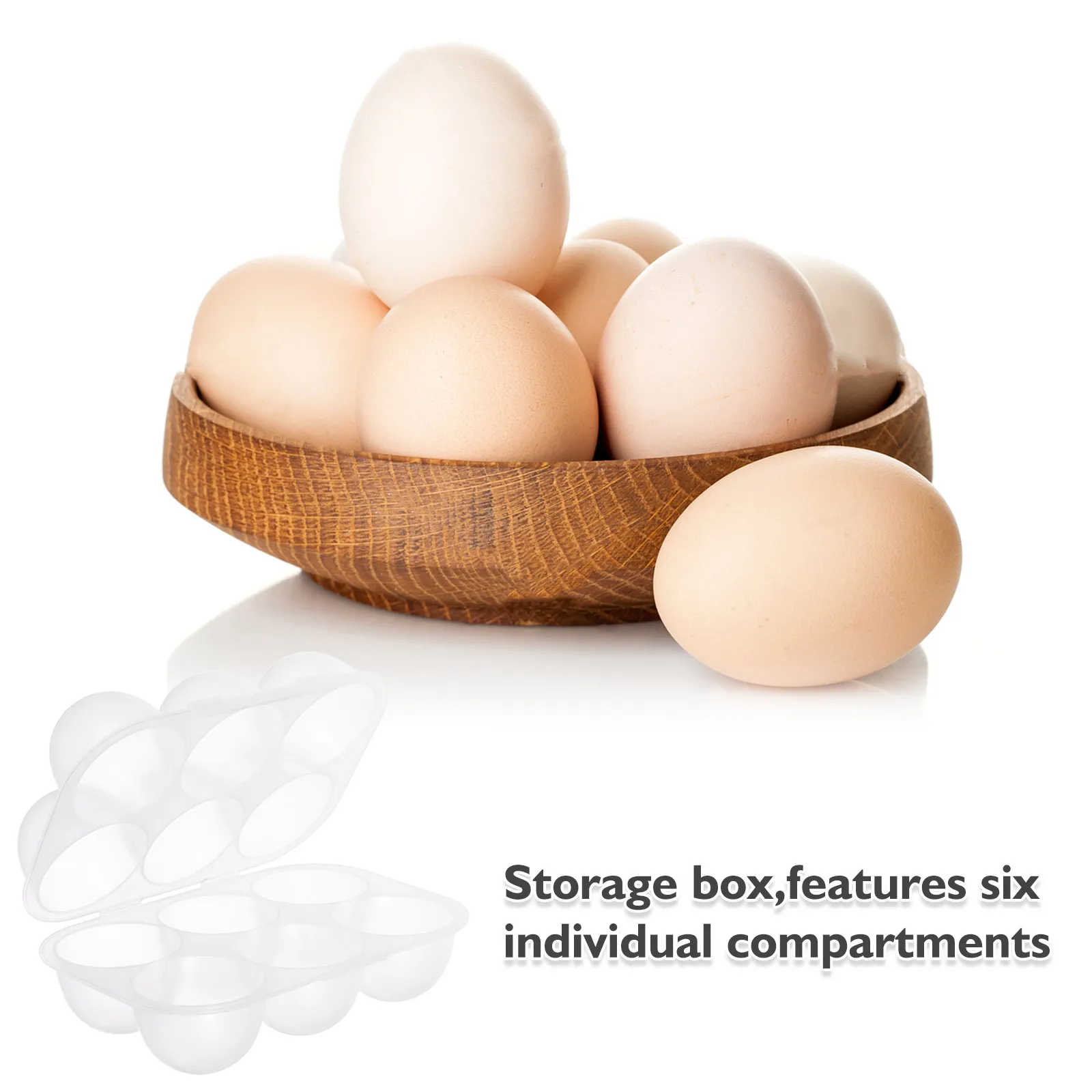 4Pcs Egg Storage Box Transparent Clear Plastic Holder 6 Grids Portable Carton for Refrigerator Travel Camping Picnic