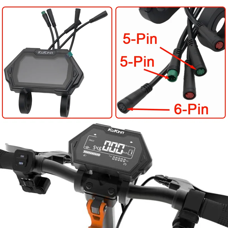 Original 48V LCD Display Dashboard Meter for Kukirin G2 Max / G2 PRO KickScooter Version D TFM13-FEIM1-16 Digital Control Board