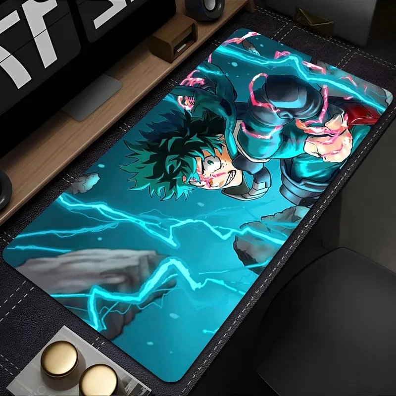 Midoriya Izuku بطلي الأكاديمية أنيمي ماوس الوسادة ألعاب الكمبيوتر خزانة لوحة المفاتيح حصيرة مكتبية مكتب الملحقات منصات الماوس الكبيرة 900x400 سنتيمتر