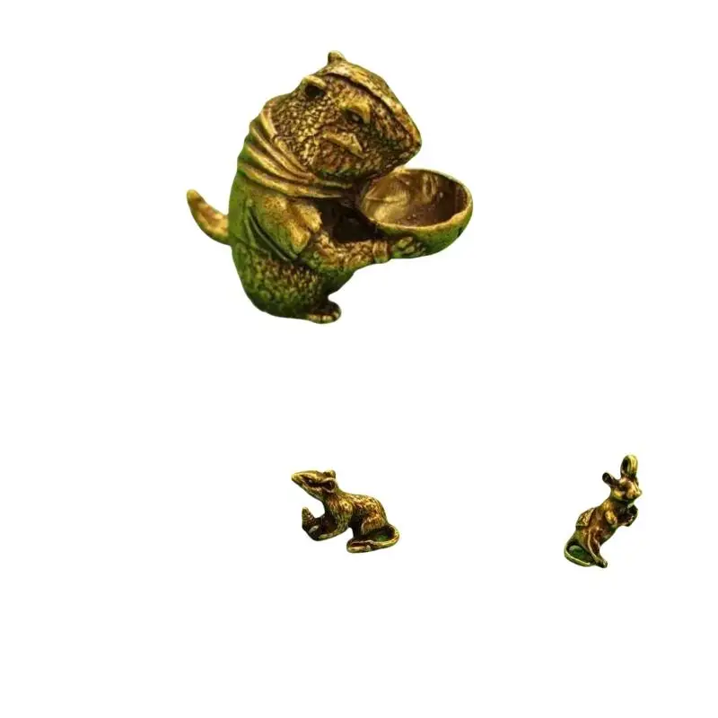 Vintage Alloy Mouse Rat Figurine Exquisite Carved Mini Portable Home Desktop Decor DIY Jewelry Collection