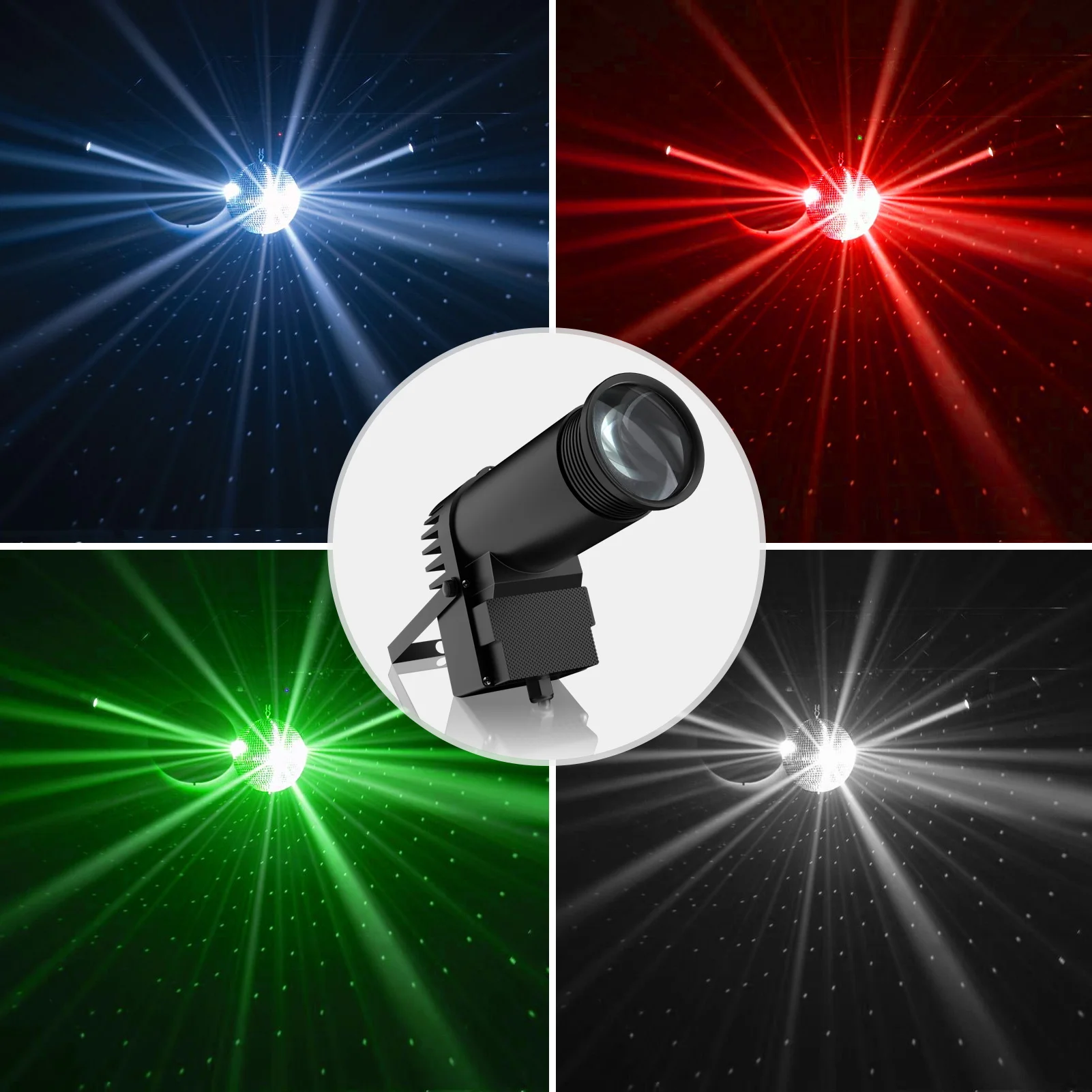 U'King 2 uds 10W RGBW luz LED blanca Pinspot efecto de escenario luz sonido activo DMX foco para Navidad decoración del hogar DJ KTV Disco