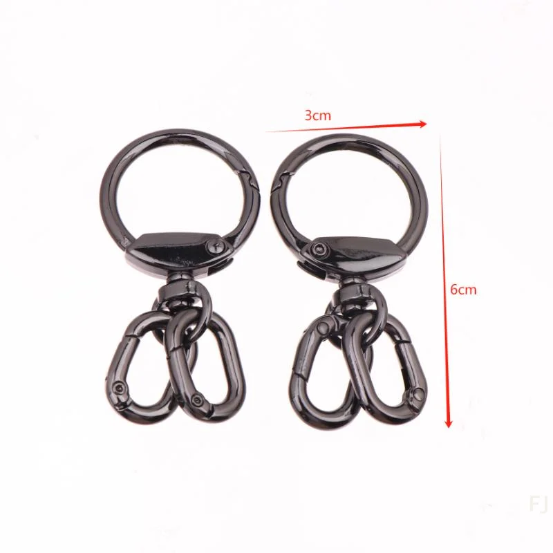 Rotatable Keychain Hook Set With Spring Clip Ring - Pack of 2/3/5 Ideal For Making Lanyards and Charming Bag Accessories