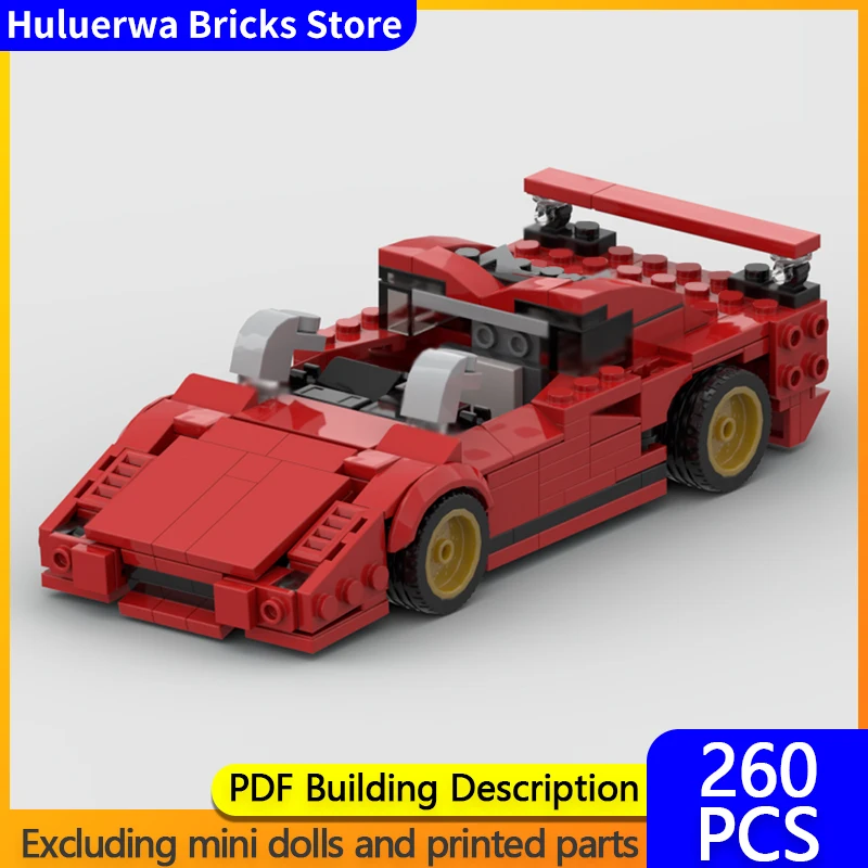 

Модель городской автомобиль MOC, строительные кирпичи F40, верхний уровень, спортивный автомобиль, модульная технология, детские праздничные подарки, сборка игрушек, костюм