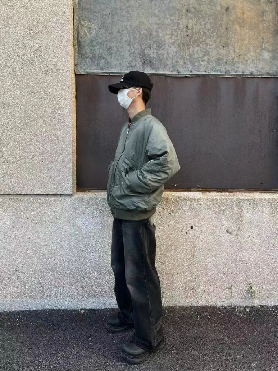 

Heavyweight Zipper down Jaet American Pilot Jaet Goose down Coat Youth Trendy ort Length Oversized Fit Spring Autumn Wi...