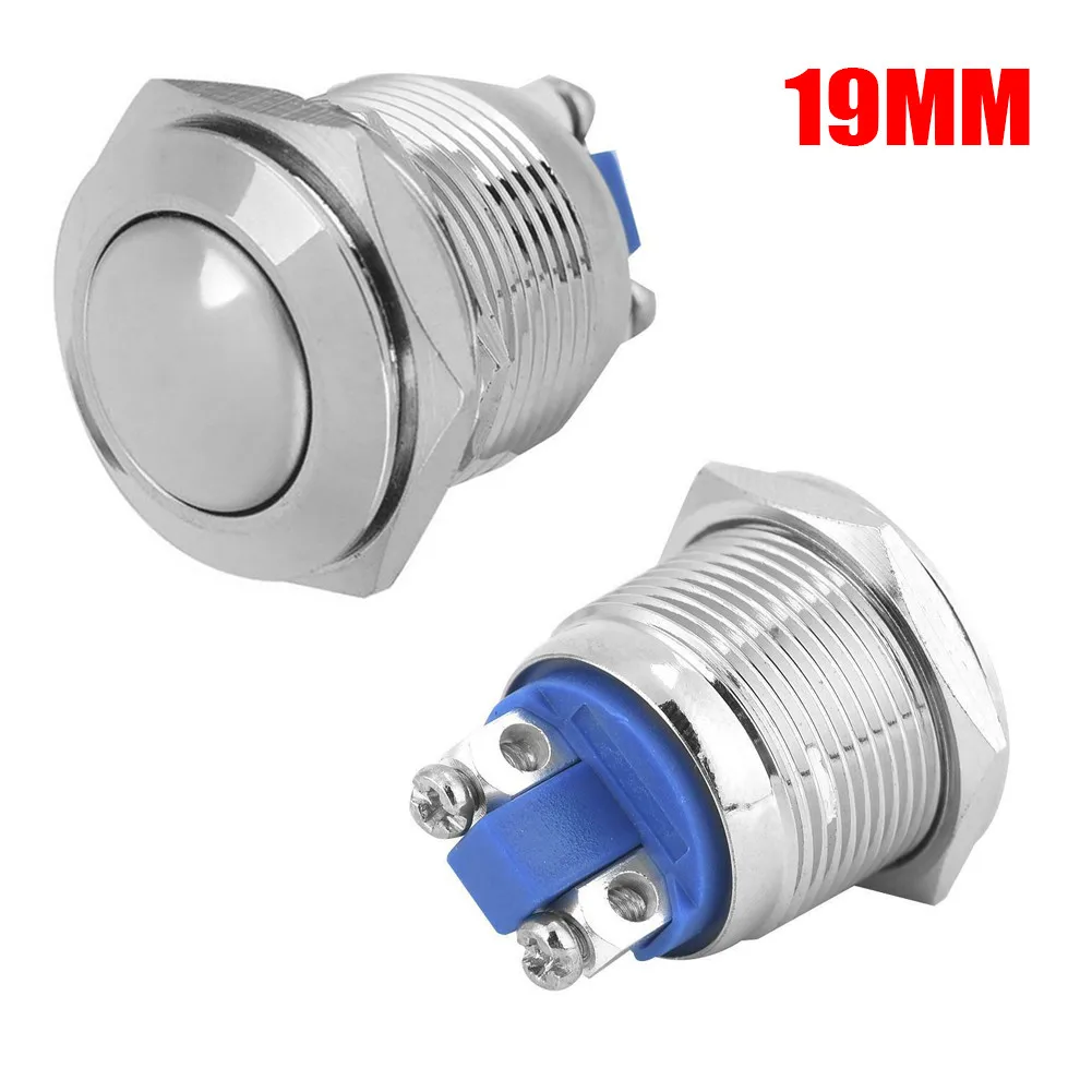 Switch Nickel Plated Copper Momentary Push Button Switch Waterproof Design with 20 AMP Rating at 12v Panel Mount