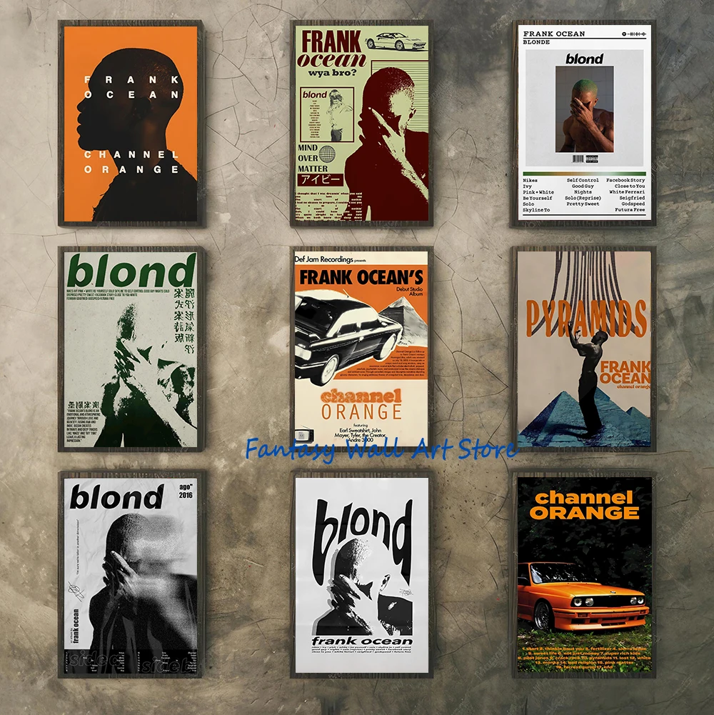 Frank Ocean Blond Albums Rap Pop Music Poster Pop Music Artists Canvas Printing Wall Decor Fans Home Room Aesthetic Decoration