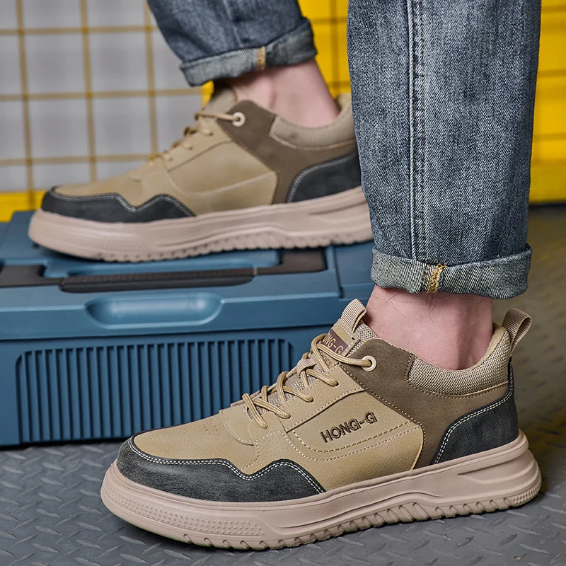 Lightweight Steel Toe Slip Resistant Comfort Sneakers Anti-drop Protection Safety Shoes Anti Shock Security Protective Shoes