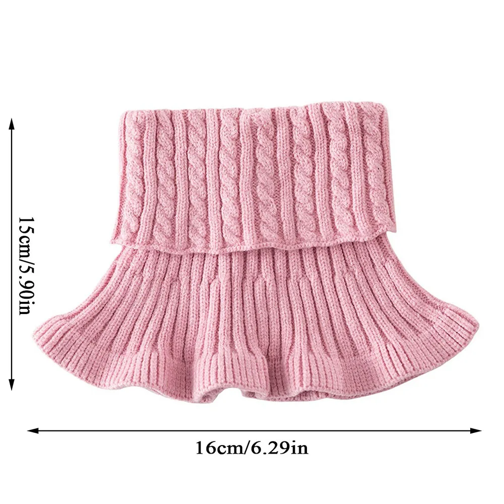 Fashion Twist Braid Knitted Fake Collar Scarf Autumn Winter Women Warm Turtleneck Neck Warmer Detachable Warm Windproof Scarf