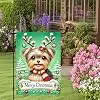 Christmas Yorkshire Terrier Garden Flag 12x18 Inch Polyester jjp