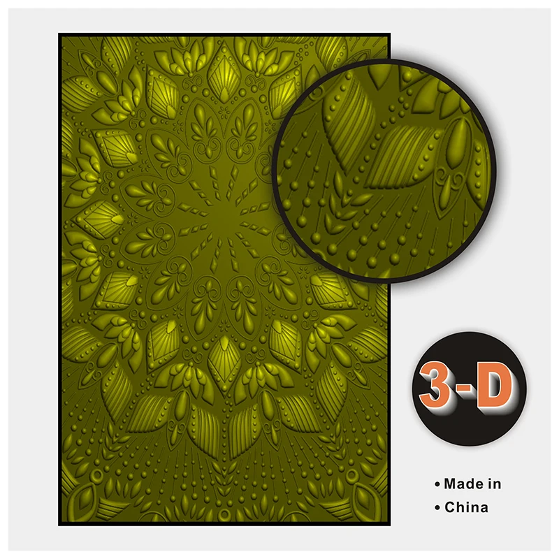 New Stunning Mandala 3d Embossed Plastic Embossed Folder For Card Making, Scrapbook, Diy Craft Decoration Supplies