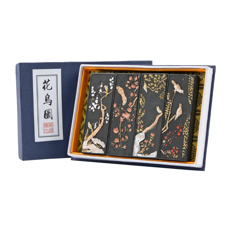 Anhui Hui Ink Huangshan Pine Smoke Oil Fume Ink Sticks Boxed Ink Sticks Ink Ingots Calligraphy and Painting Grinding Ink Blocks