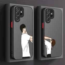Cartoon Lovely Couple Case For Samsung Galaxy S24 S23 S22 Ultra S21 S20 FE S10 Plus A15 A25 A35 A55 5G Note 20 10 Back Cover