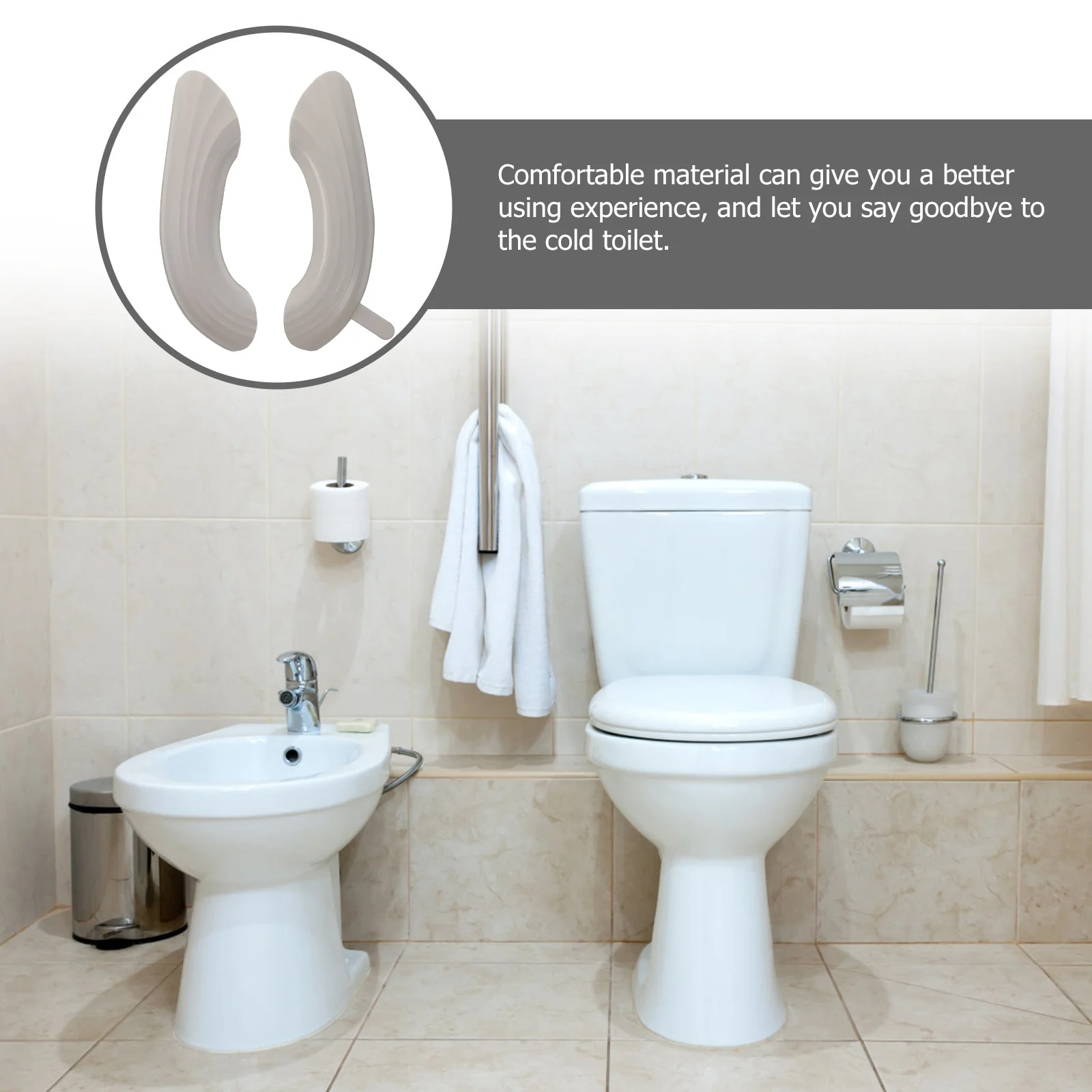 

2Pairs Toilet Seat Covers Premium Material Reusable Cushions for Warm Comfortable Bathroom Experience Toilet Seat Cover