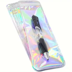 50 holographic gift bags with resealable zippers - suitable for jewelry, pens, etc. - PP material small commodity bag