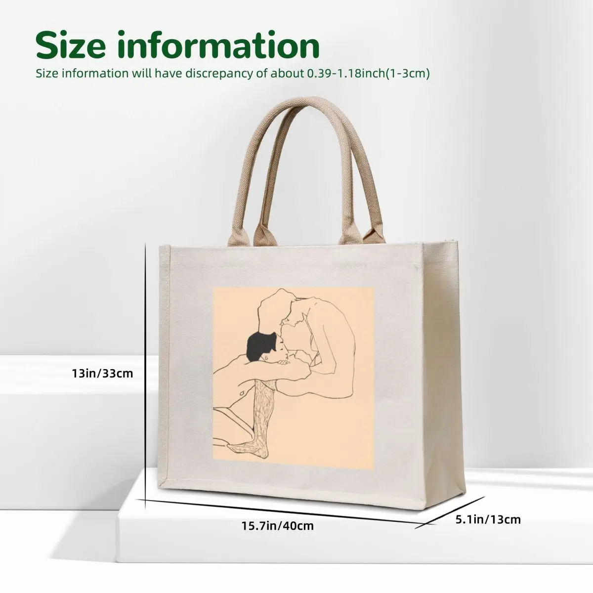 Egon Schiele - Lovers Tote Bag Handbags women large tote bag Reusable bags Custom bag