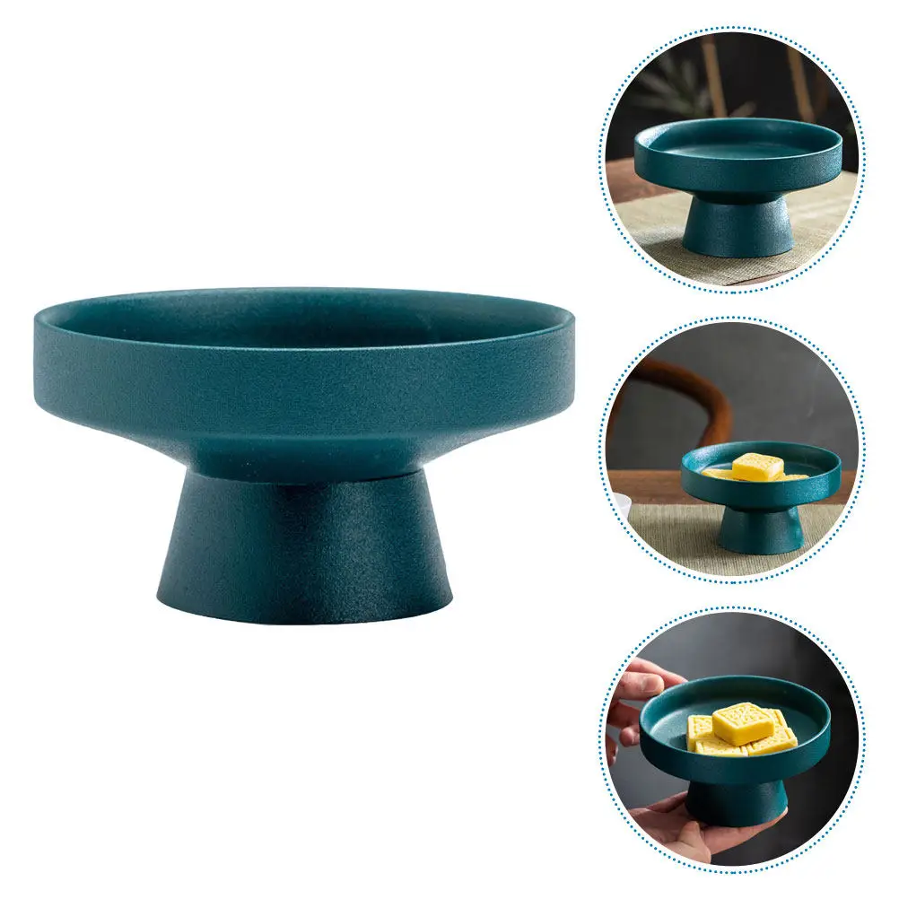 

Керамическая фруктовница на ножке для кухонной столешницы и обеденного стола: современная элегантная подставка для десертов и закусок на высокой подставке