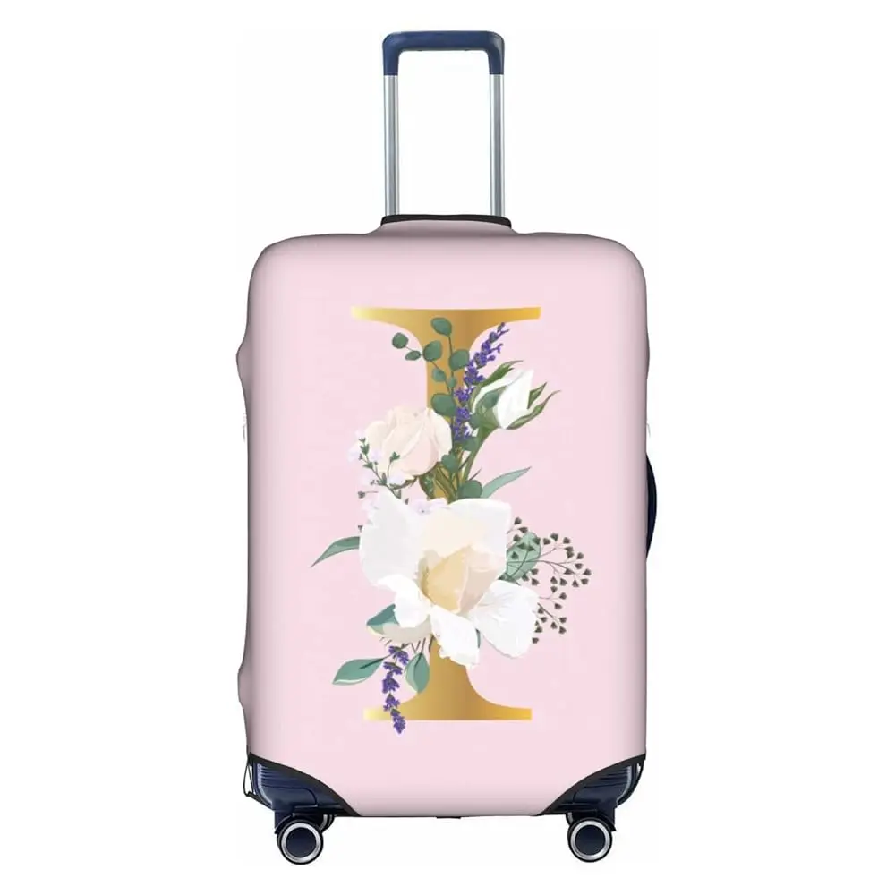 

Бесплатная доставка: Эластичный моющийся чехол для чемодана с цветочным узором и буквой I, розовый, защитный от царапин, для путешествий