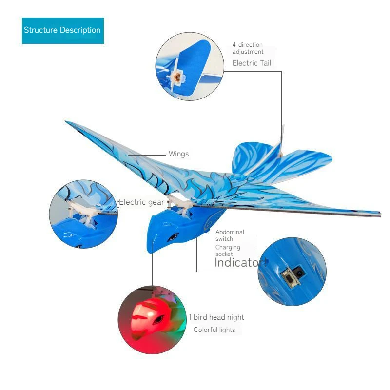 2.4ghz Remote Control Bionic Bird Tumbling Free Interactive Flight Electric Luban Bird Cool Toys For Children Gift