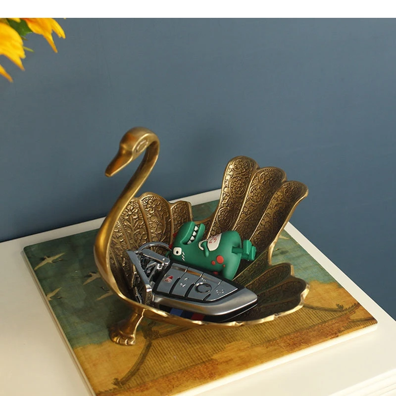 Modern Swan Shape Fruit Tray Desk Decoration Living Room Dry Snack Storage Home Accessories