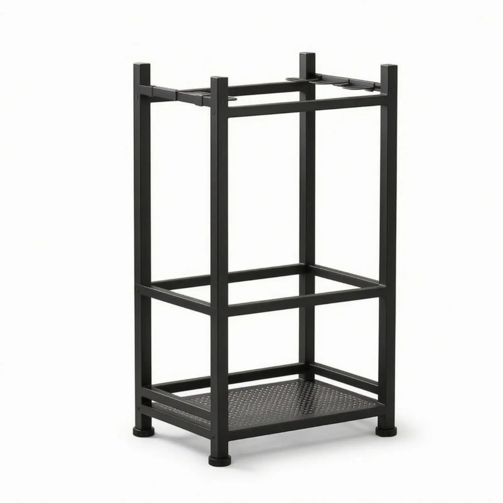 Metal Tool Stand Perforated Bottom Iron Tool Rack Open Frame