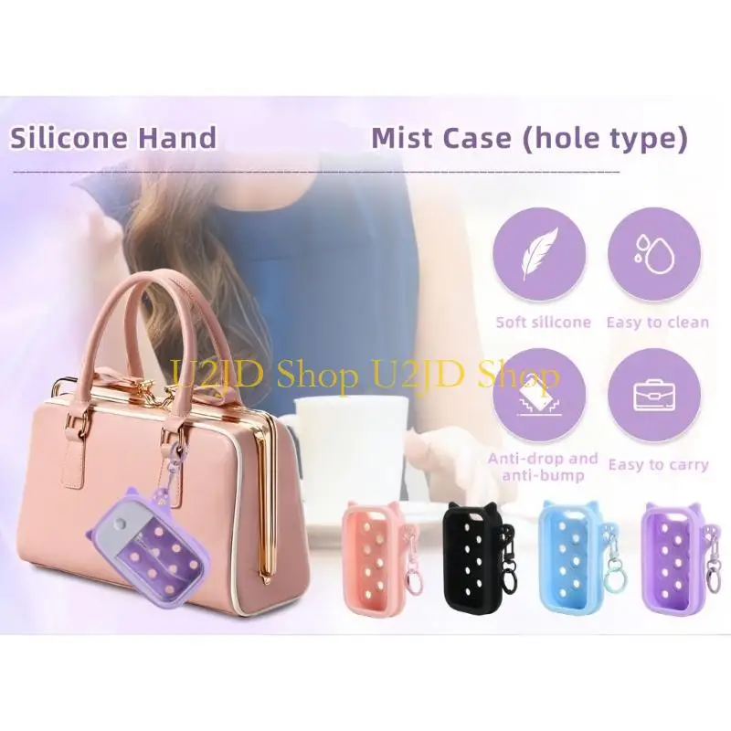 U2JD Silicone Protective Cover for Power Mist & Glow Mist Hand Sanitizer Sprayer Bottles Protector Case Quick Installation