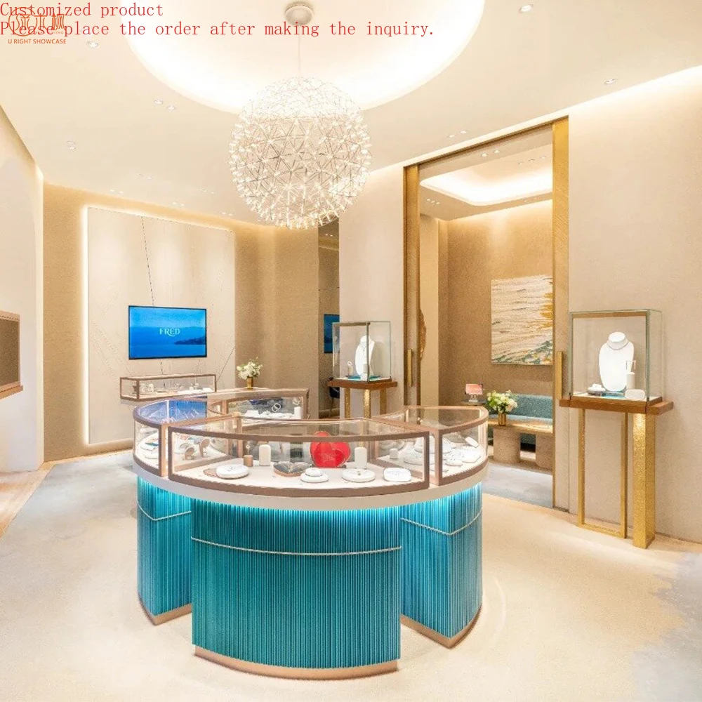 

Custom Size Design Jewelry Showcase Store Interior Furniture Luxury Jewelry Display Stand Design