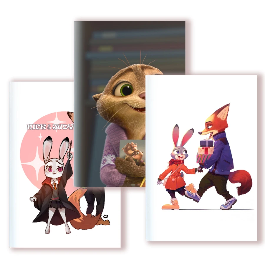 

A5 Thread Notebook Amazing Zootopia Cartoon Nick Wilde Judy Hopps Anime Rabbit Fox Figure Writing Supply Pad Journal Stationery