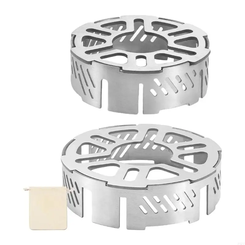 

PXPF Outdoor Camp Stove Windproof Rings Stainless Steels Stove Windshield Enduring