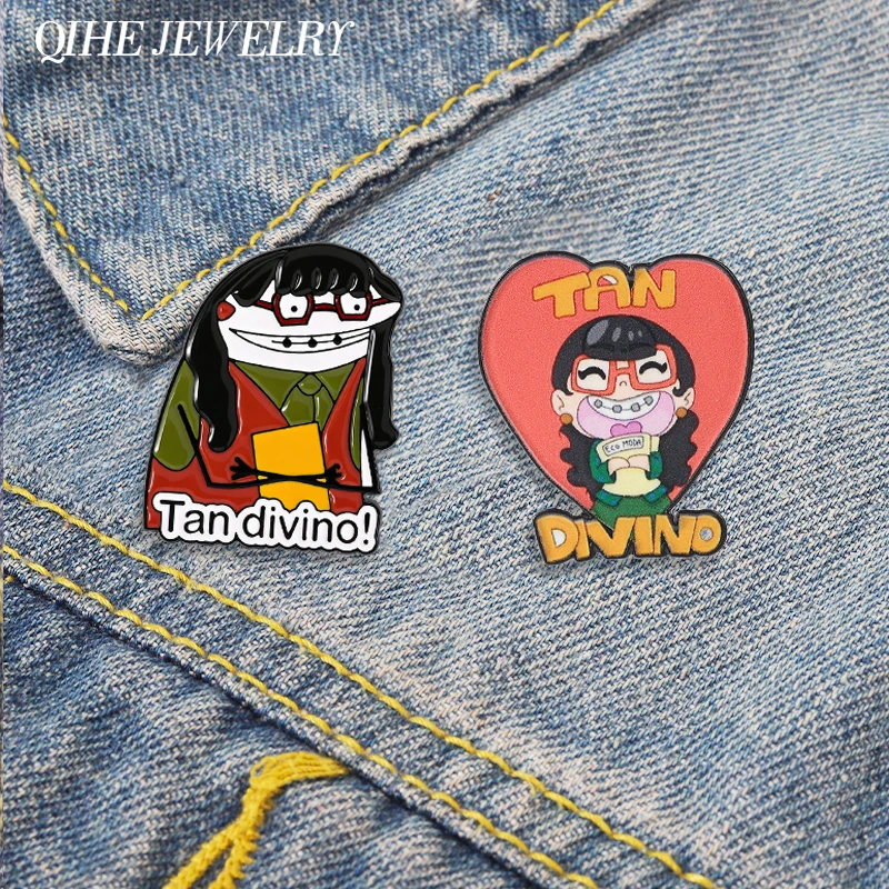 Comedy TV Series Character Ugly Girl Enamel Pins Tan divino! Ugly Girl Eco Moda Brooch Lapel Badge Funny Jewelry Gift for Friend