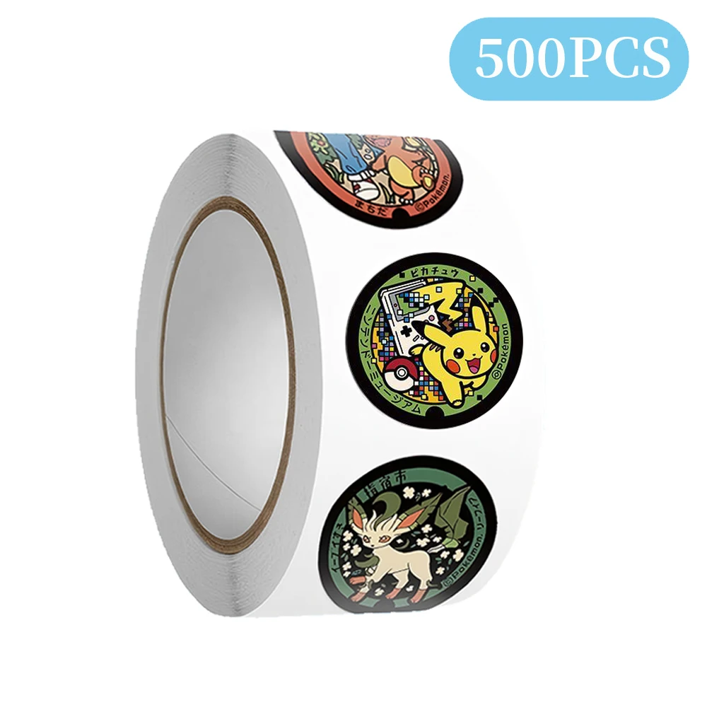 

500pcs/roll Cute Pokemon Anime Pikachu Sealing Stickers Cartoon Reward Sticker DIY Phone Notebook Kawaii Graffiti Decals Packing